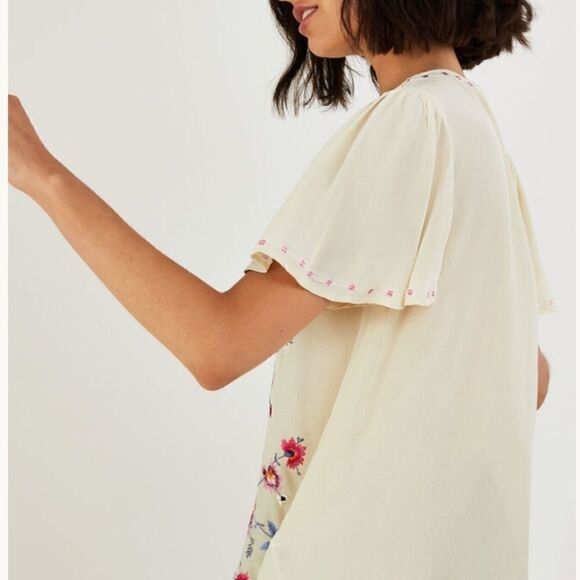 NWT Monsoon TOBY embroidered top in sustainable viscose ivory SIZE US XL - Picture 2 of 14